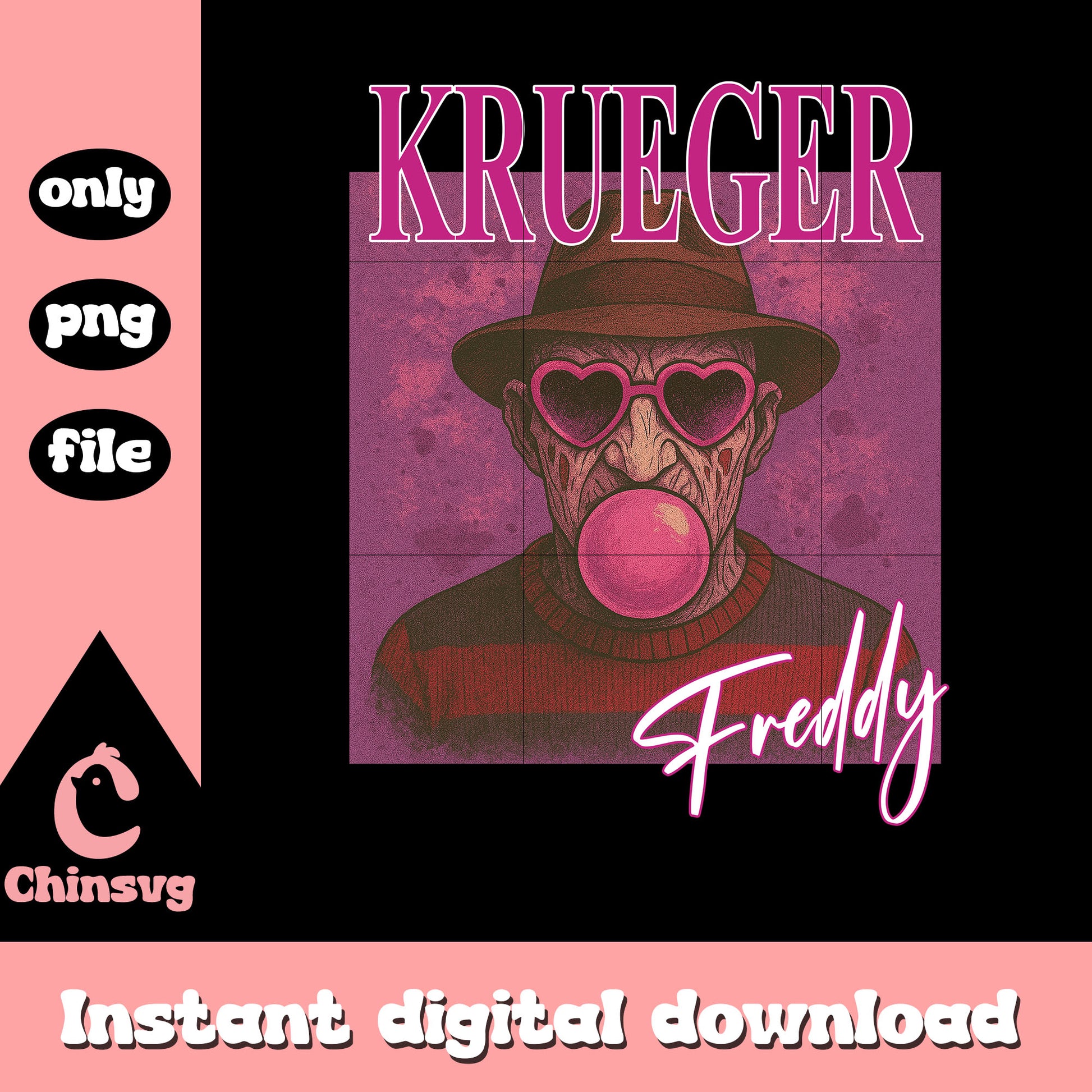 Freddy krueger blowing gum bubble png, freddy krueger movie png