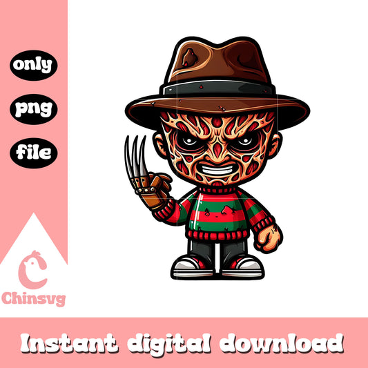 Freddy krueger chibi angry horror png, krueger chibi png