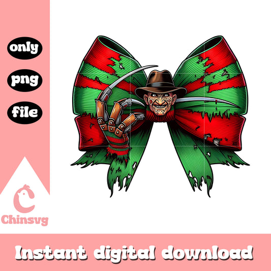 Freddy krueger face bow halloween design png, trick or treat png