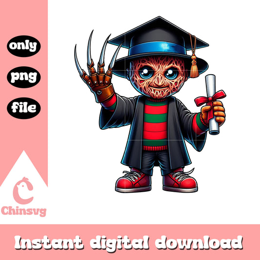 Freddy krueger graduation png, design graduation day png