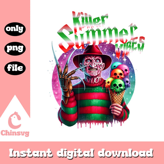 Freddy krueger horror killer summer vibes png, horror png