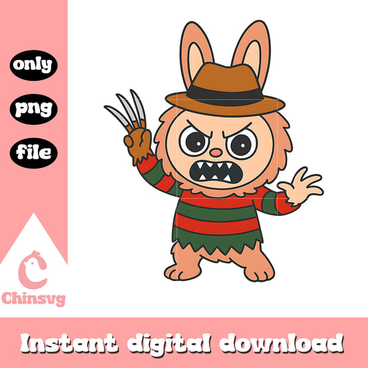 Freddy krueger labubu clothes drawing png, freddy krueger drawing png