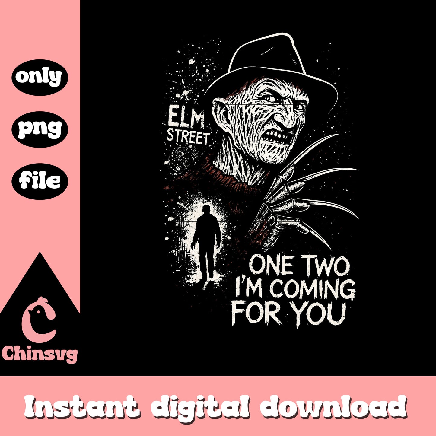 Freddy krueger one two i'm coming for you quote png, freddy krueger png