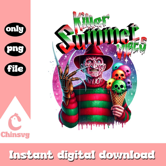 Freddy krueger skull cream killer summer vibes png, freddy krueger png