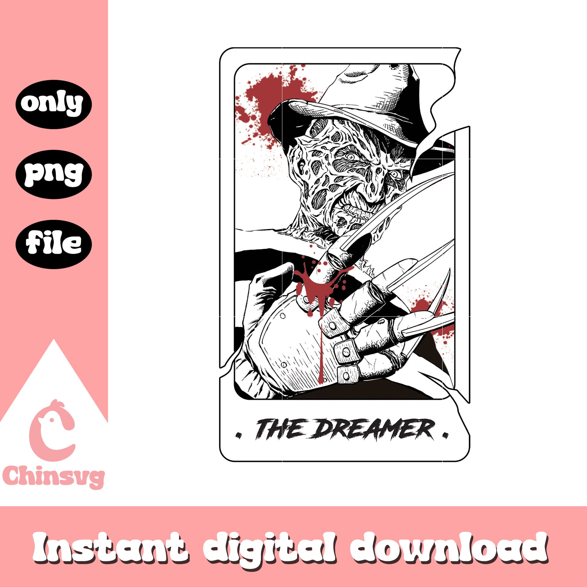Freddy krueger tarot card design png, freddy krueger halloween png
