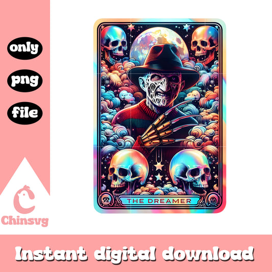 Freddy krueger the dreamer tarot card png, the dreamer horror png