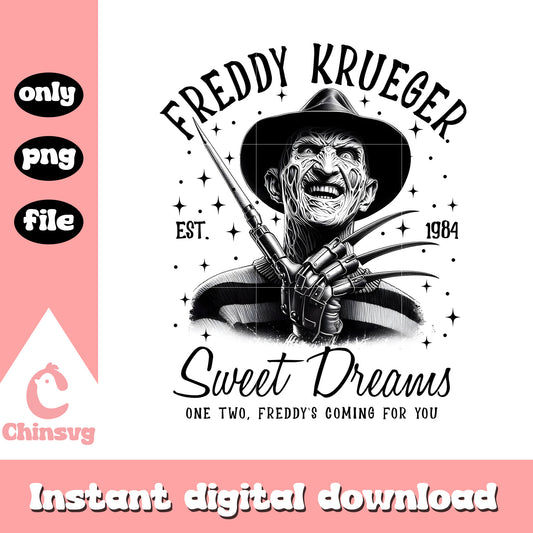 Freddy kueger est 1984 sweet dream png, freddy krueger png