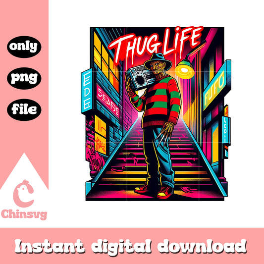 Freddy kueger nightmare thug life design png, thug life png