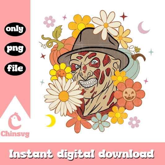 Freddy nightmare killer halloween design png, happy halloween png
