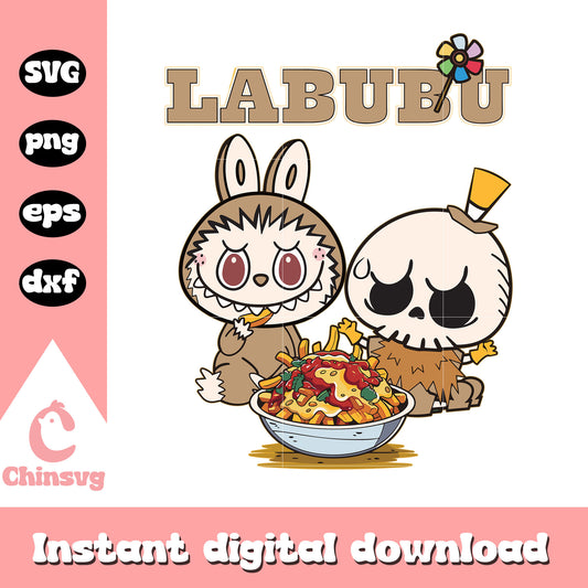 French fry labubu drawing design svg, labubu drawing svg