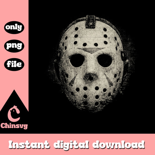 Friday the 13th jason voorhees face design png, halloween day png