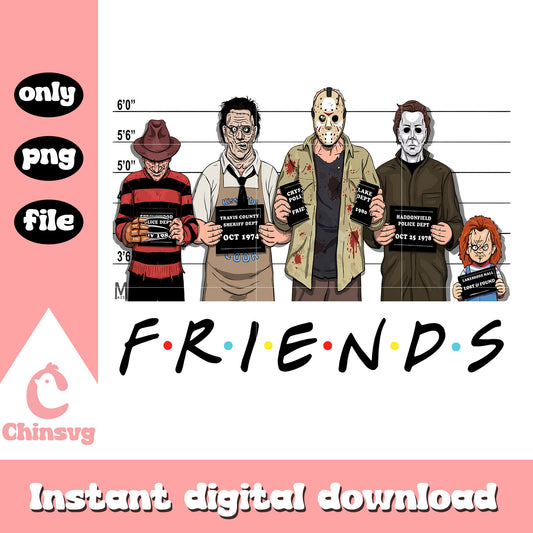 Friends characters horror movies design png, halloween png