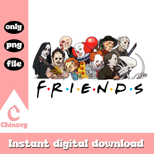 Friends clipping horror characters png, friends horror png