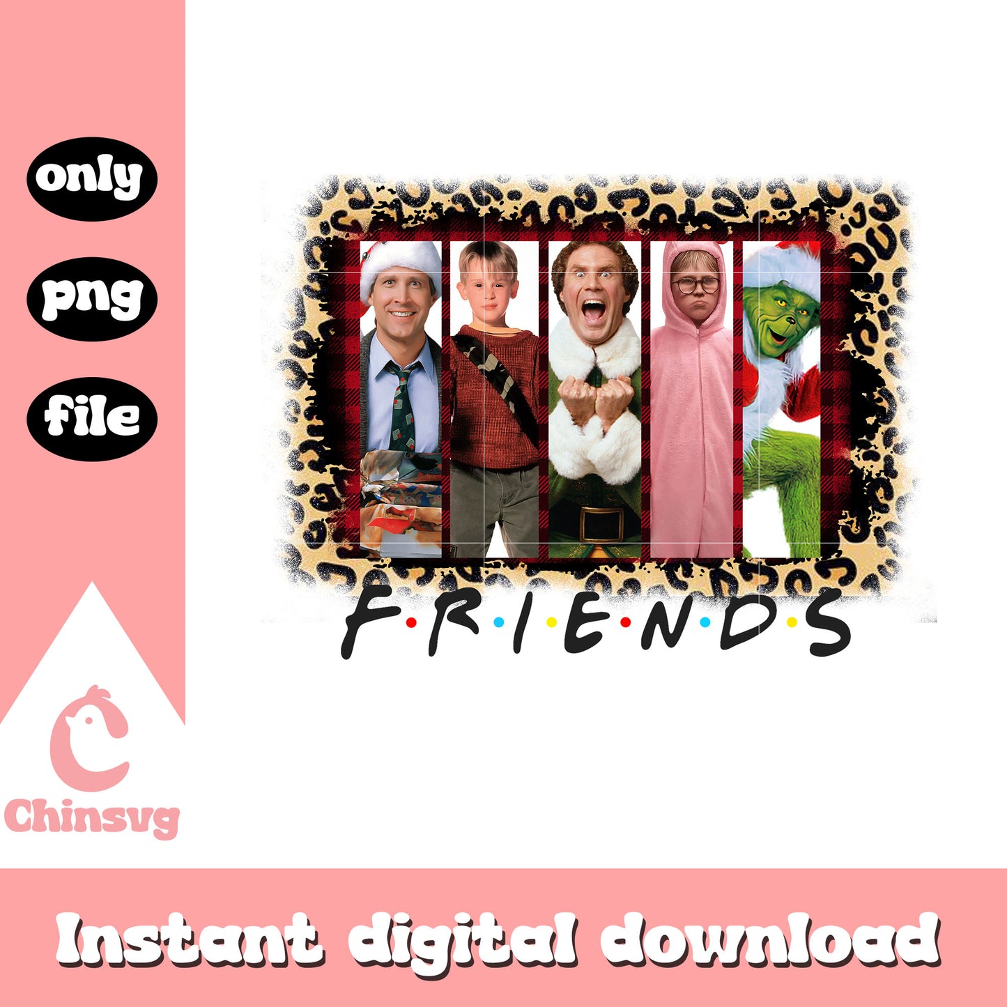 Friends grinch leopard collage pic png, cartoon grinch images png