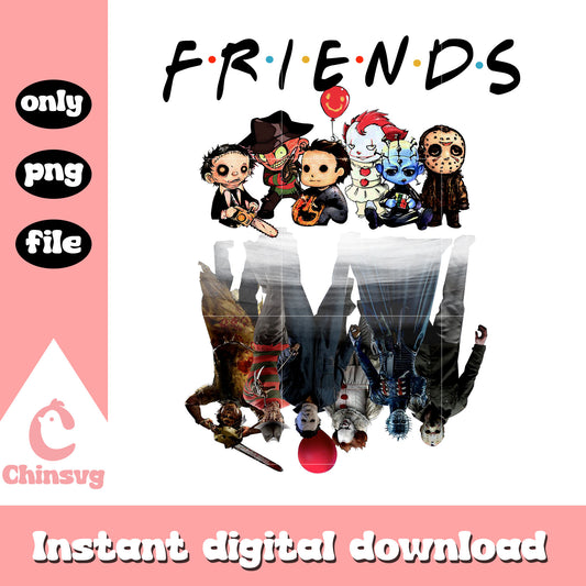 Friends horror characters chibi form png, friends horror png