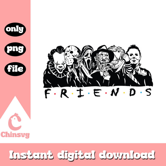 Friends horror characters portrait outline png, friend horror png