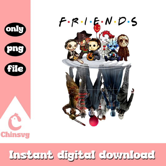 Friends horror chibi characters png, friends horror png