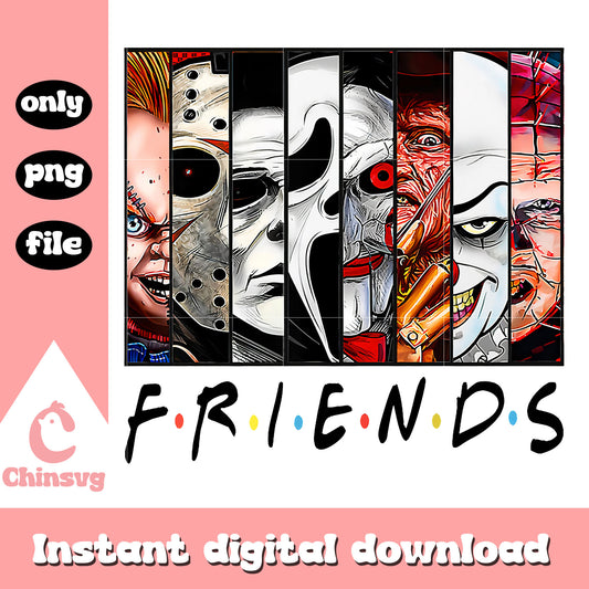 Friends horror movies frame face png, horror movies face png