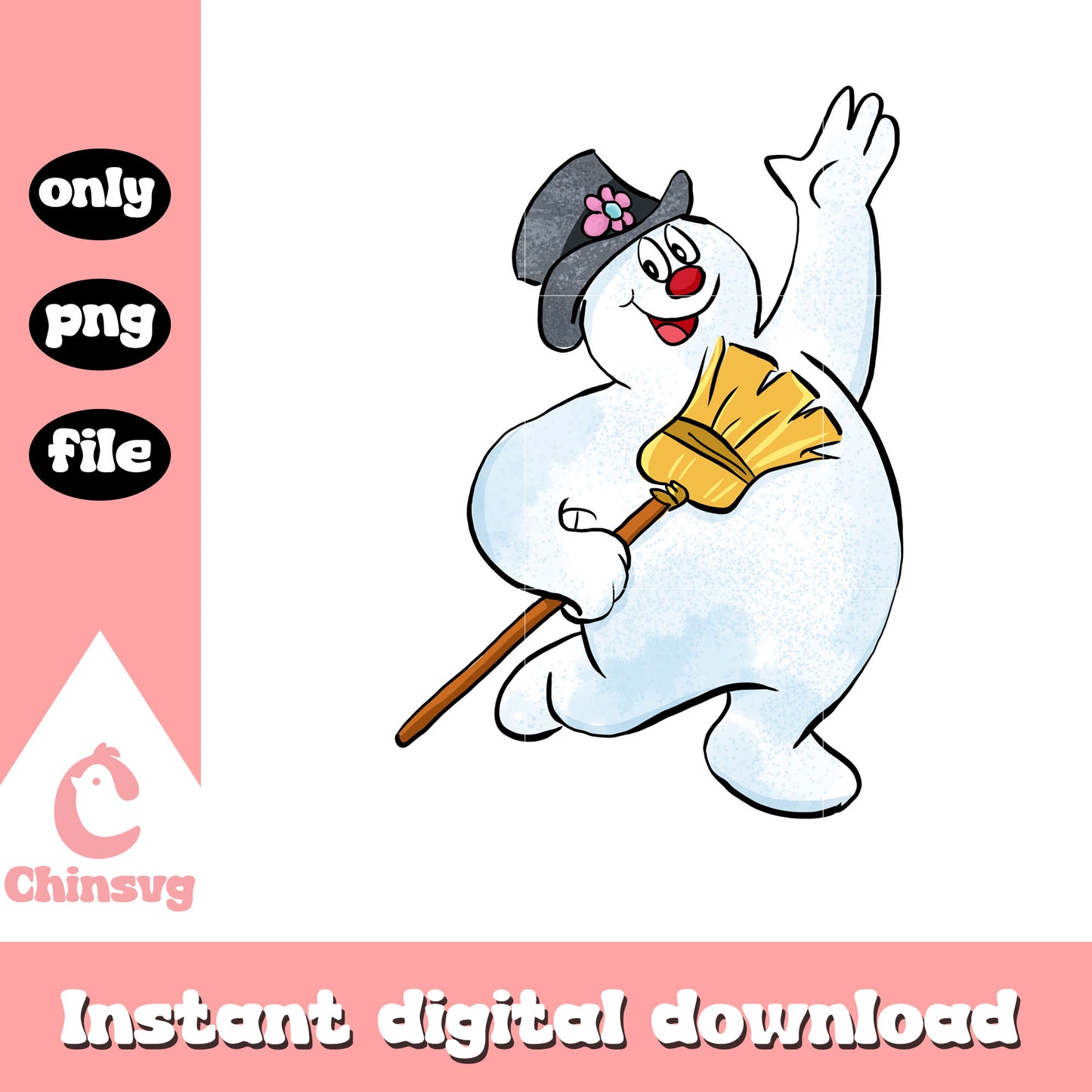 Frosty the snowman christmas design png, frosty the snowman png