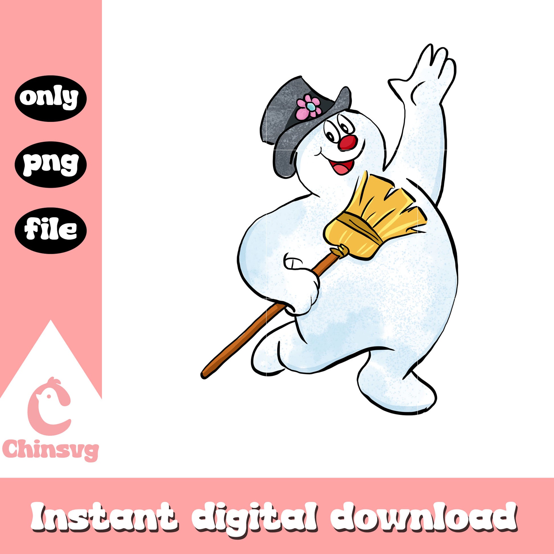 Frosty the snowman christmas design png, frosty the snowman png