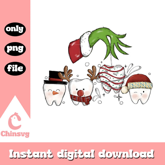 Funny grinch hands holding lights tooth png, grinch hands​ png
