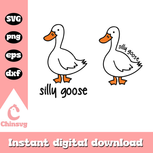 Funny cartoon silly goose design svg, goose bump​ svg