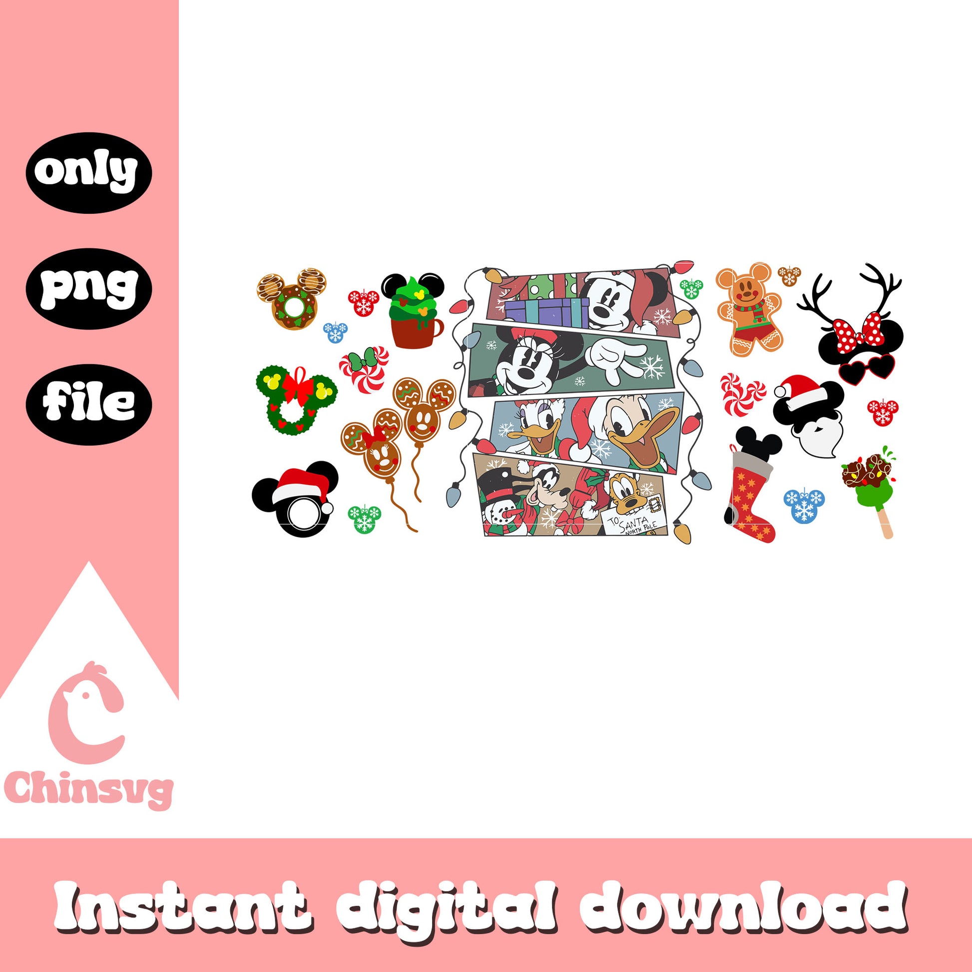 Funny christmas holiday disney retro png, clipart mickey​ png 