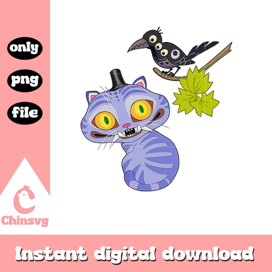 Funny crow and derpy tiger fanart design png, k-pop  demon hunters png