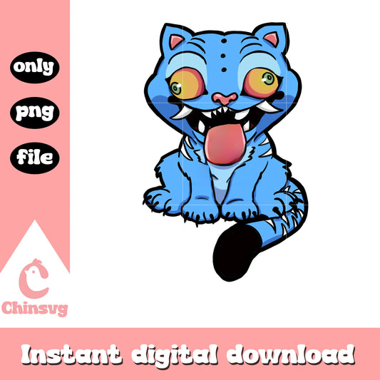 Funny demon derpy tiger design png, k pop demon hunter png