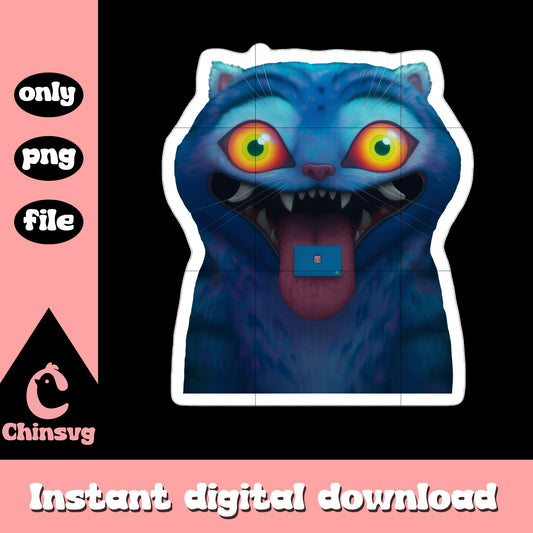 Funny derpy tiger sticker design png, kpop demon hunters tiger png
