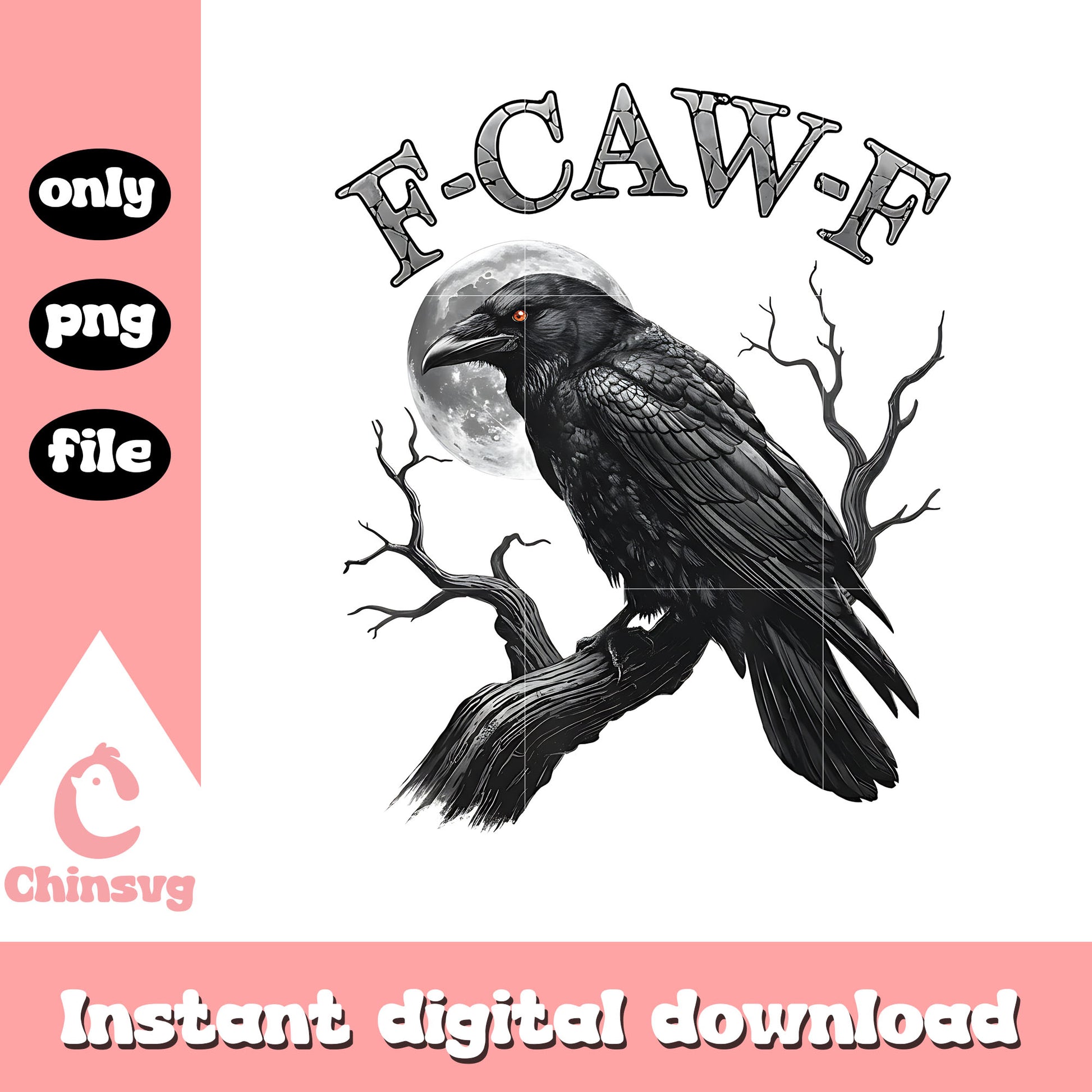 Funny f-caw-f gothic crow png, f-caw-f png, funny bird png