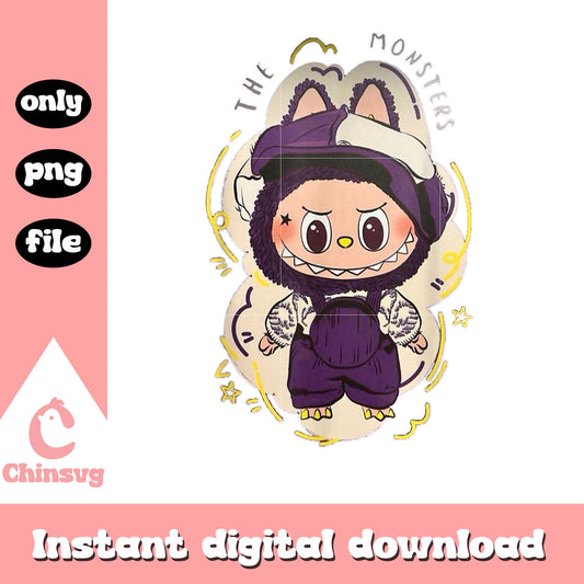Funny halloween labubu lover monsters design png, labubu toy png