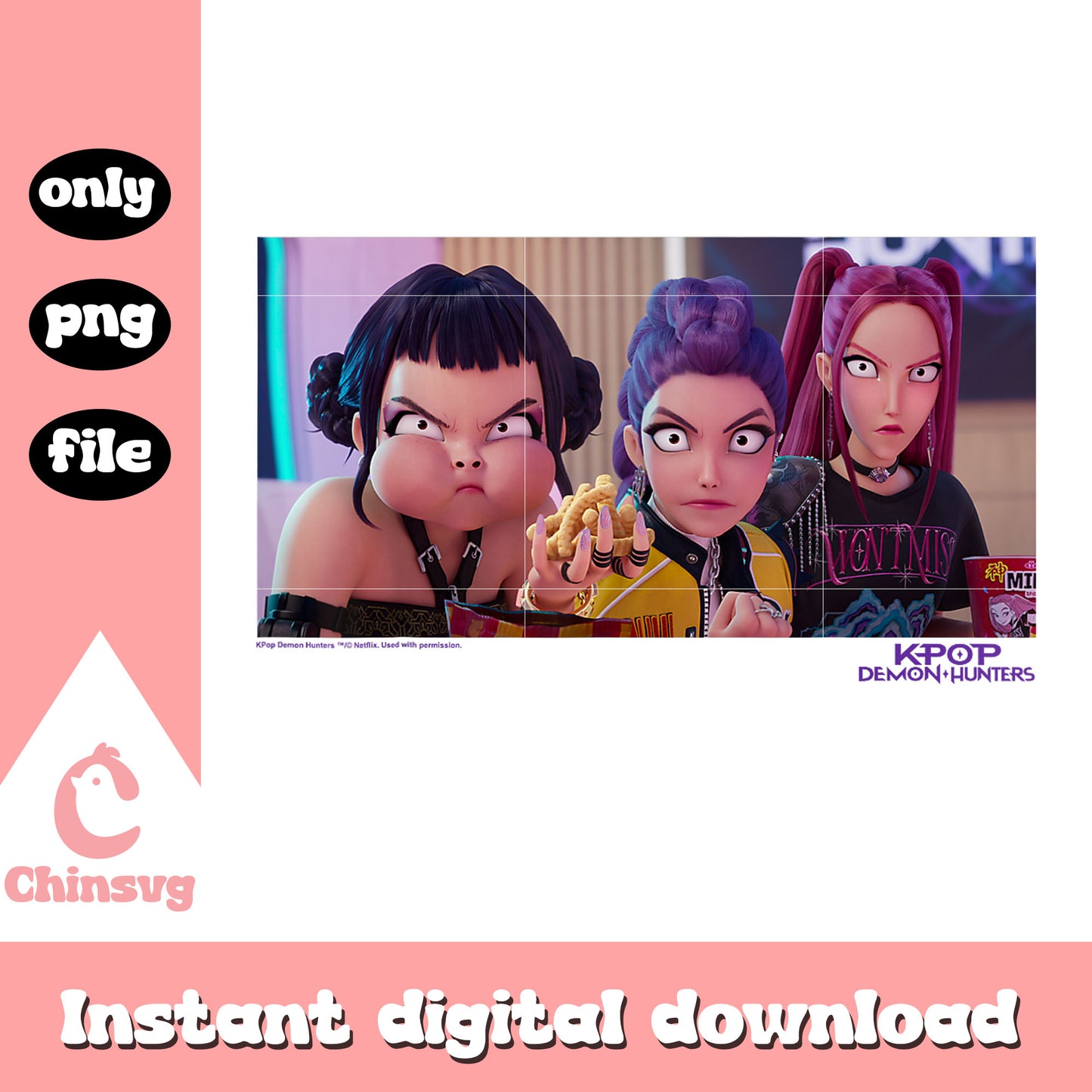 Funny huntrix members design png, the huntrix png