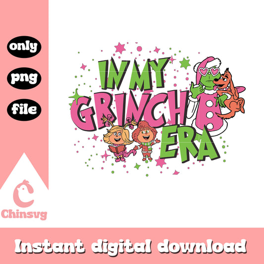 Funny in my grinch era pink christmas png, grinch character png