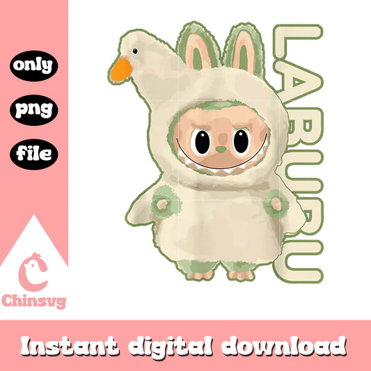 Funny labubu lover cute duck design png, labubu popmart png