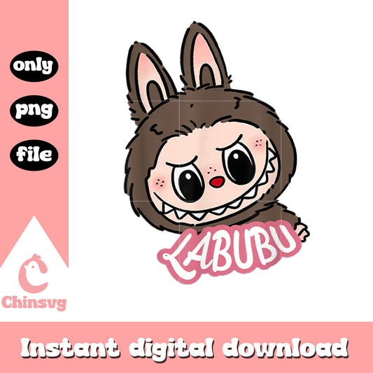 Funny labubu lover cute head design png, labubu dolls png