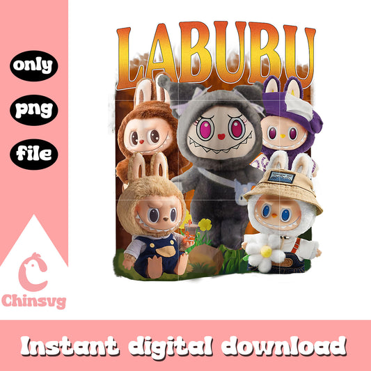Funny labubu lover cute monsters design png, labubu blind box png