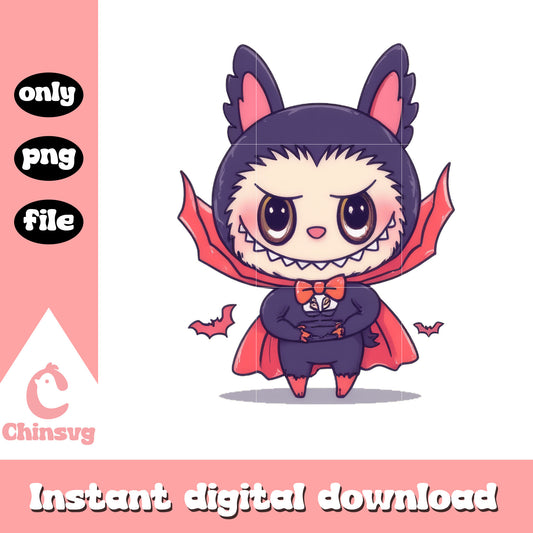 Funny labubu vampire halloween cartoon png, halloween decorations png