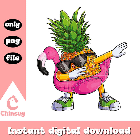 Funny pineapple flamingos png, pineapple png, funny png