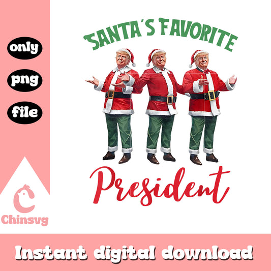Funny santa favorite president christmas design png, trump santa png
