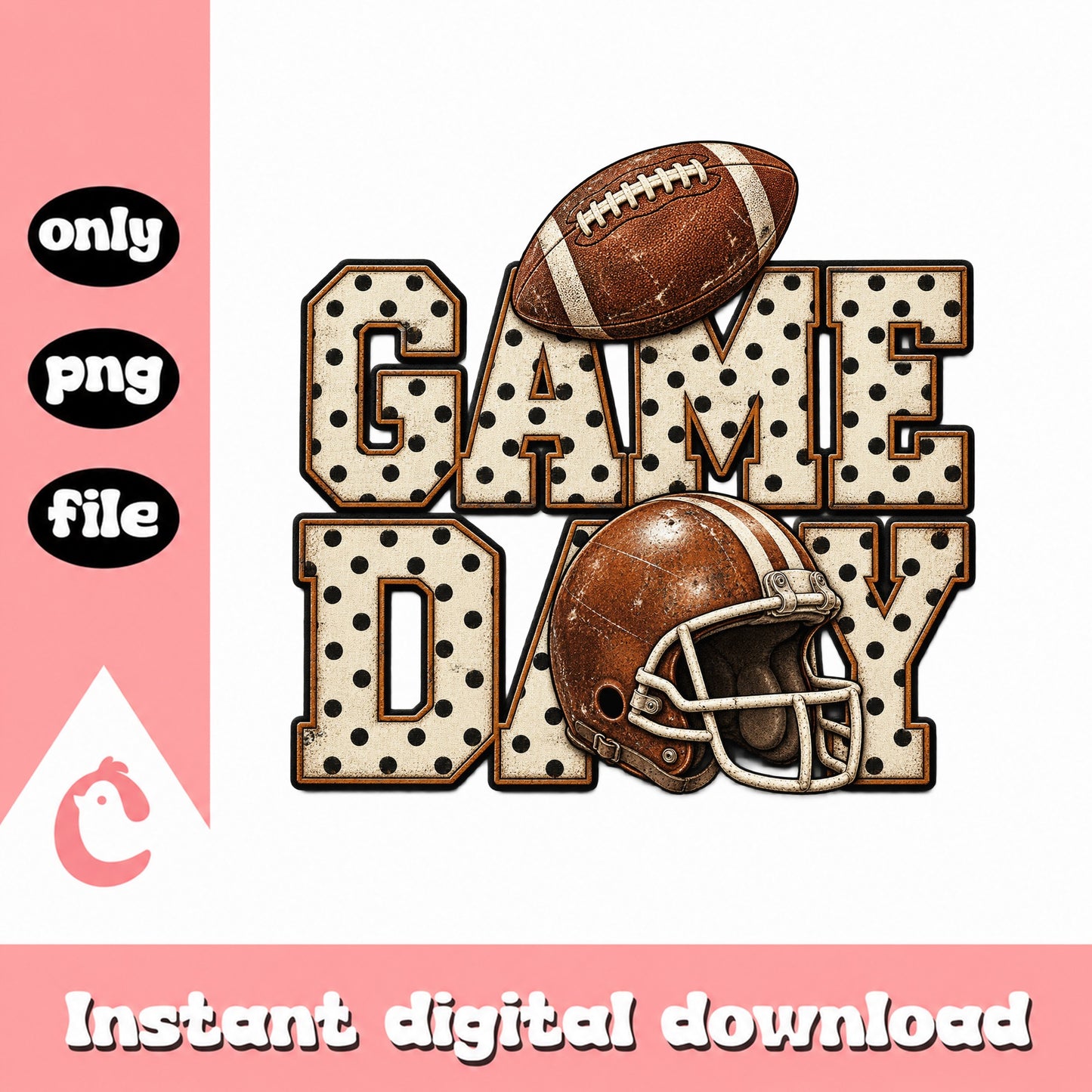 Game Day Football PNG, Sports Sublimation Design, Instant Download PNG