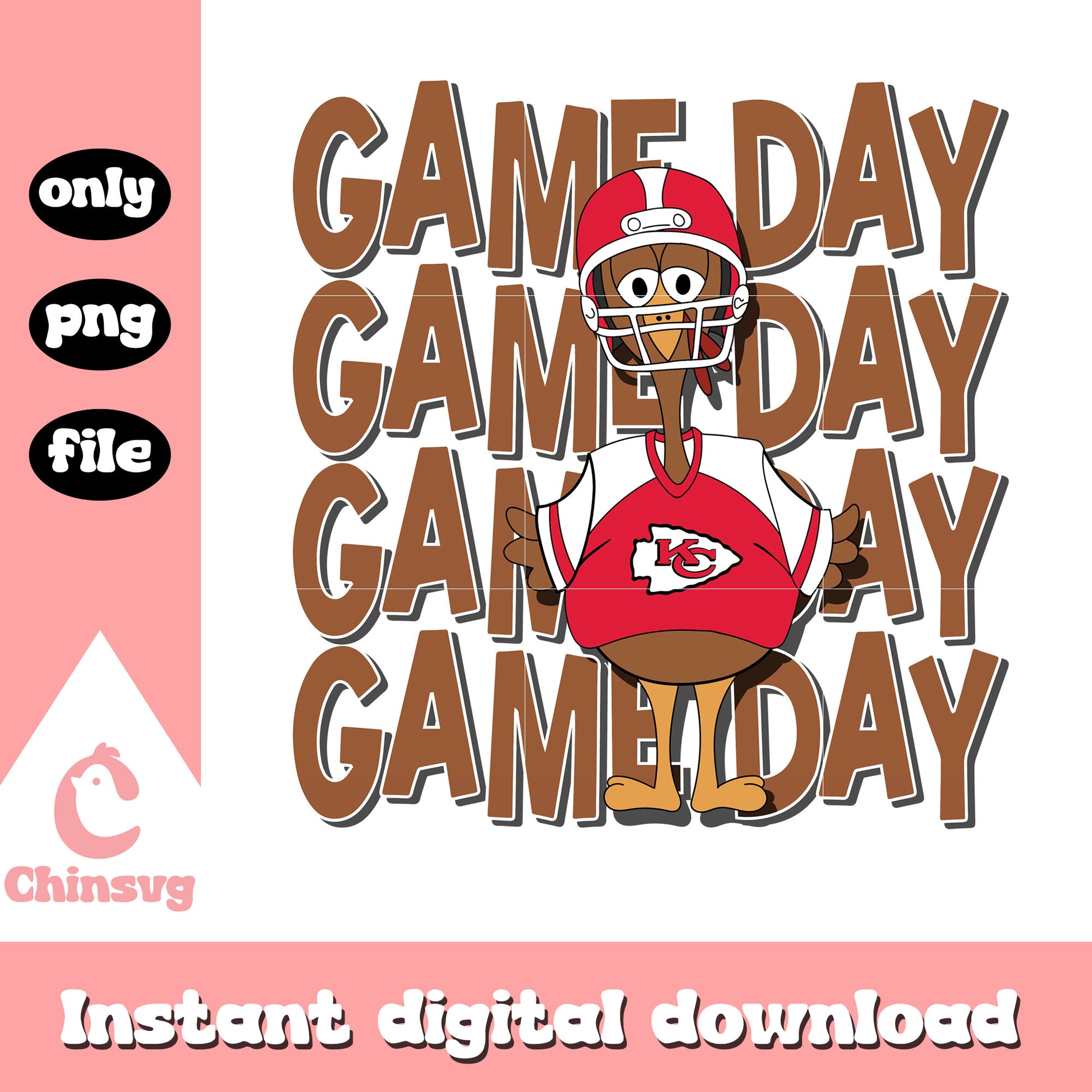 Game day turkey Kansas City Chiefs svg, kansas city chiefs players svg