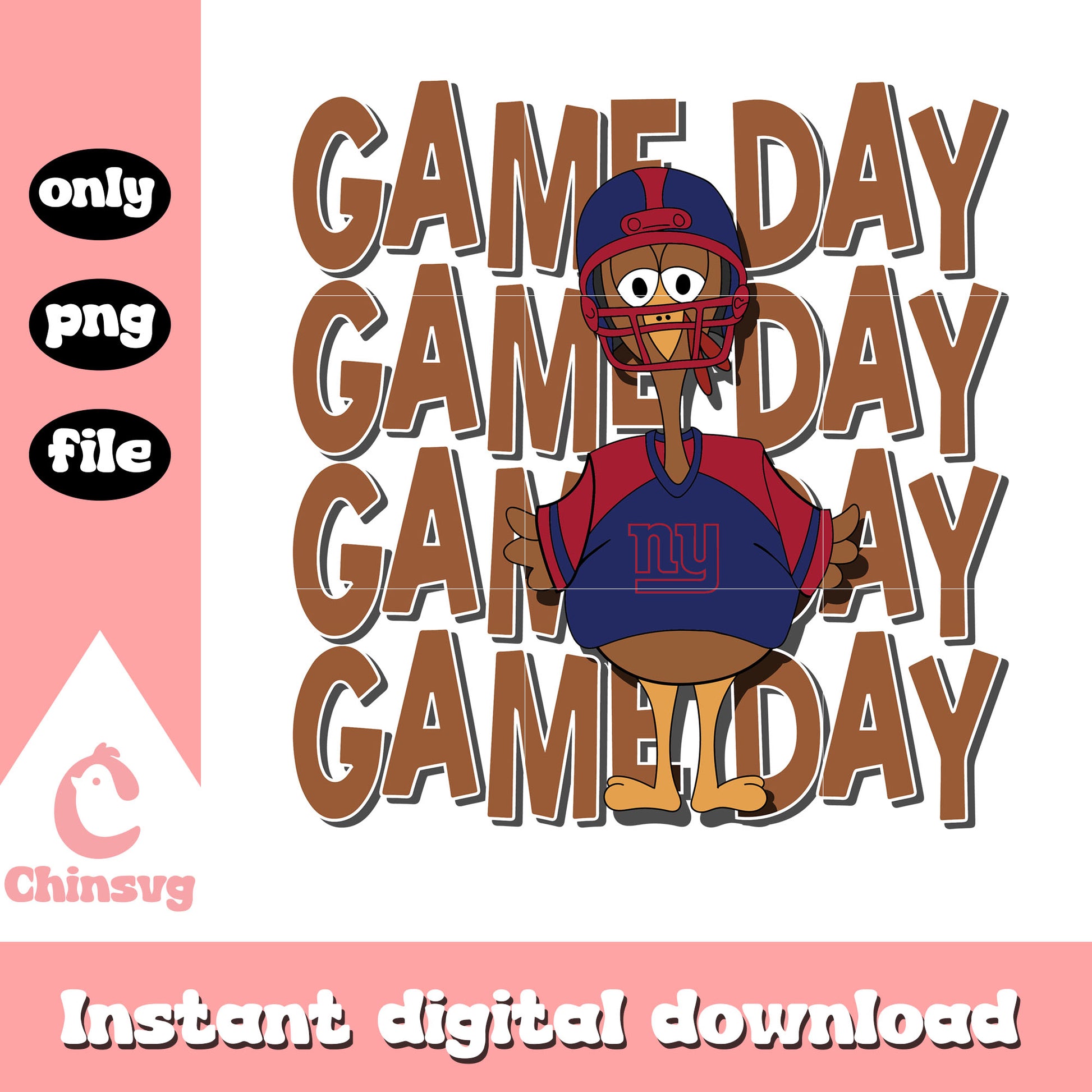 Game day turkey New York Giants player svg, nfl teams svg