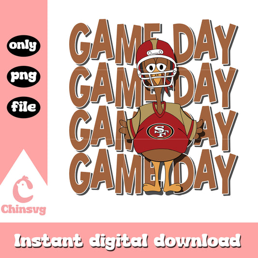 Game day turkey San Francisco 49ers team svg, game day svg