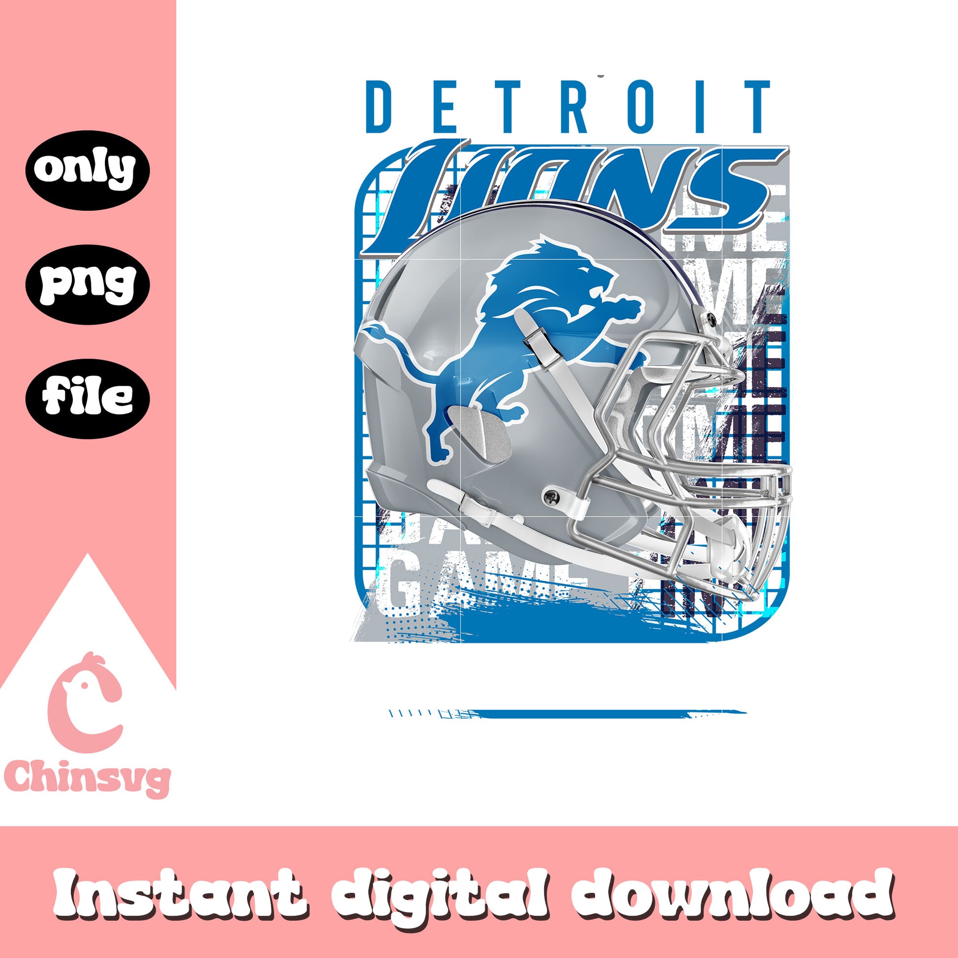 Game time detroit lions png, football nfl lions​​​ png