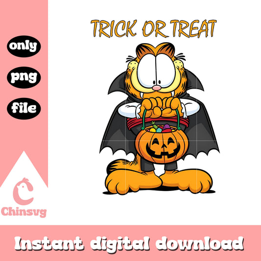 Garfield vampire trick or treat png, garfield and friends png