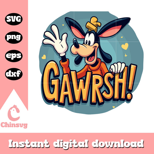 Gawrsh goofy dog character svg, goofy character svg, disney svg