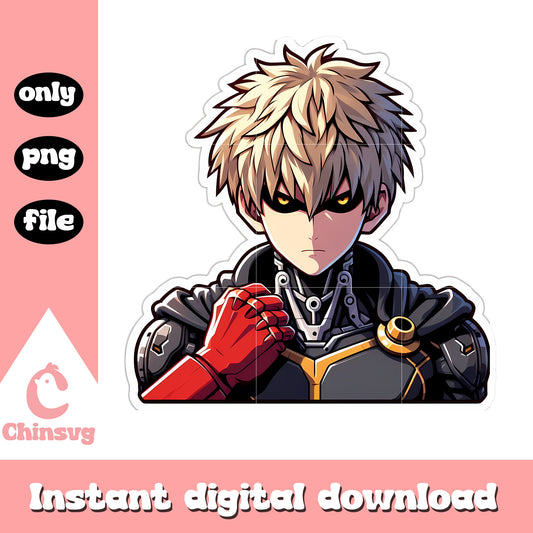 Genos face clipping png, One Punch Man png, genos face png