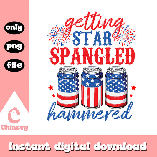 Getting star spangled hammered usa can png, America cans png