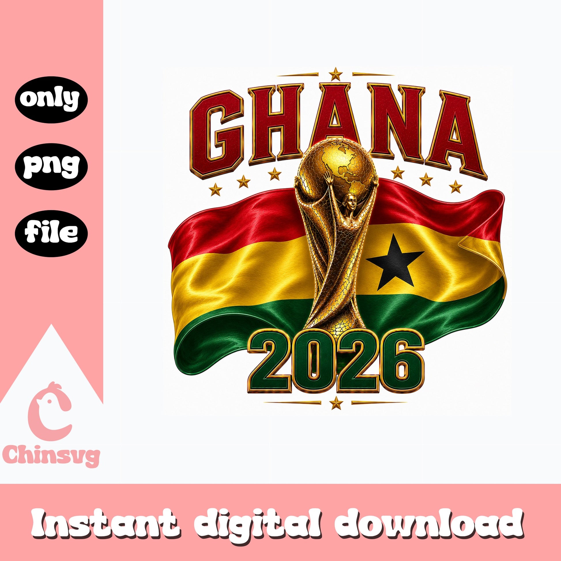 Ghana 2026 World Cup PNG, Ghana Football Flag PNG, Soccer PNG